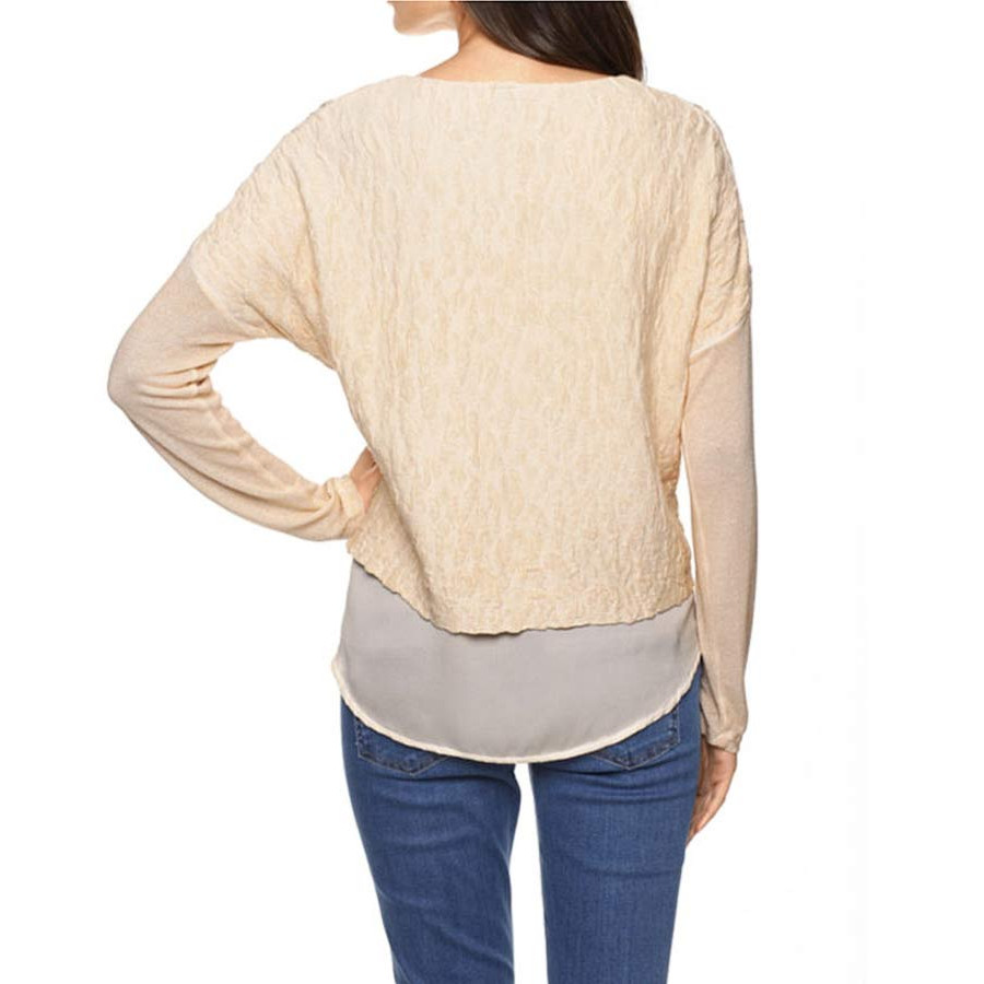 Pullover m. Satin apricot