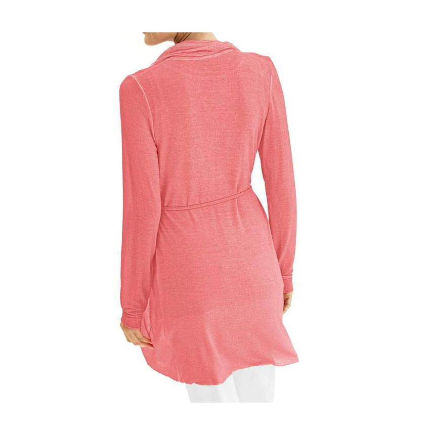 Designer-Twinset m. Seide koralle