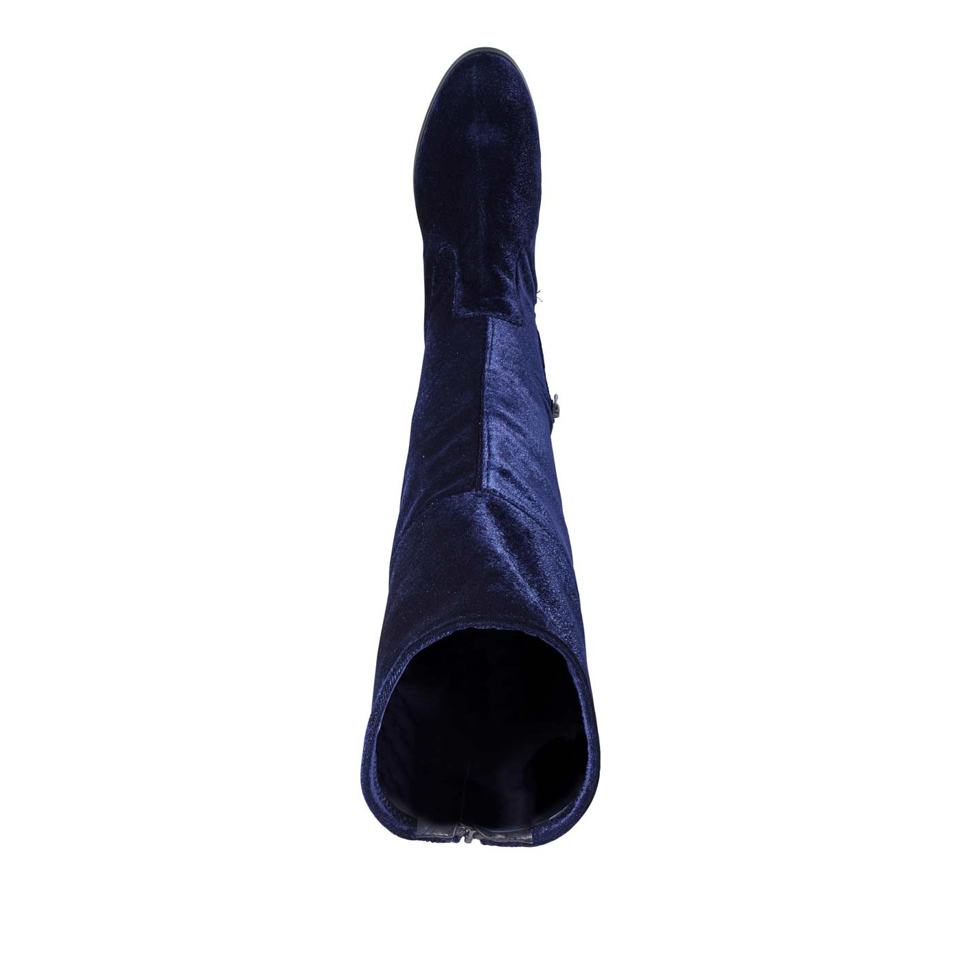 Samt-Overkneestiefel nachtblau