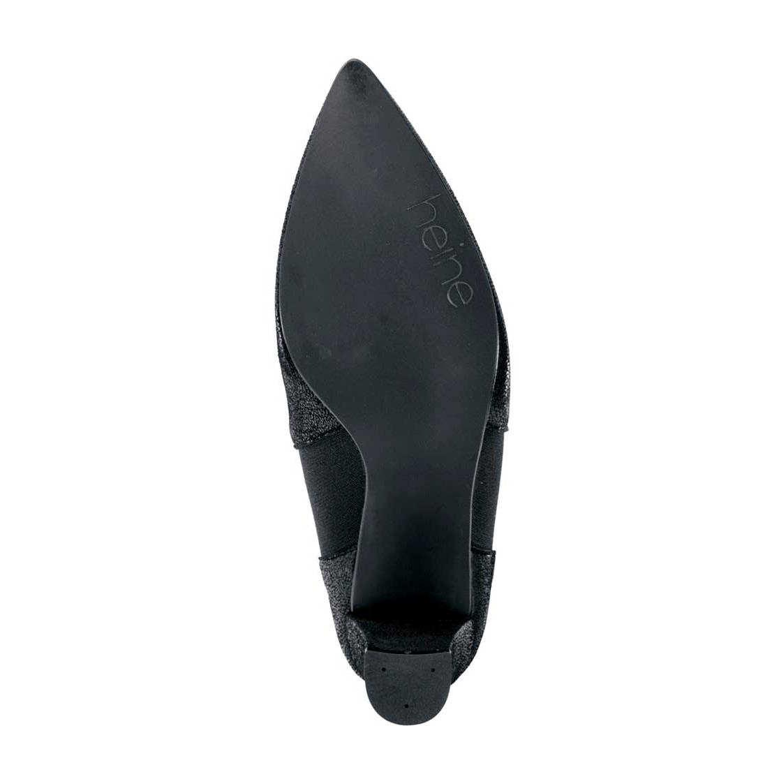 Glanz-Ziegenveloursleder-Stiefelette schwarz