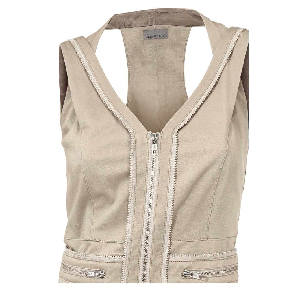 Reißverschluß-Kleid taupe