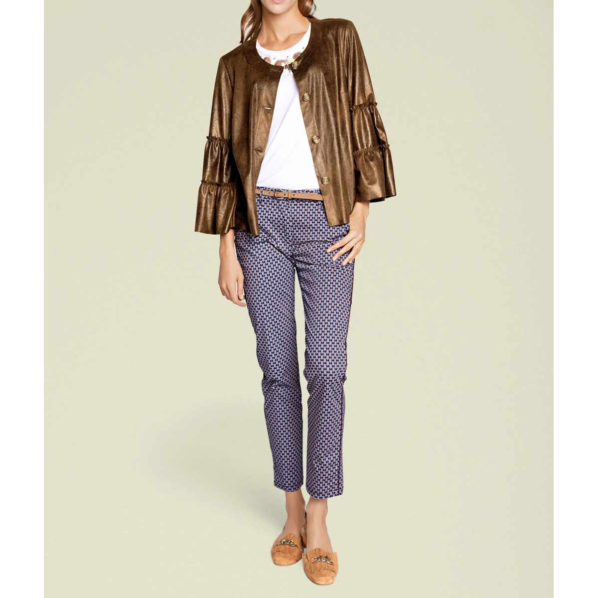 Designer-Lederimitatjacke cognac