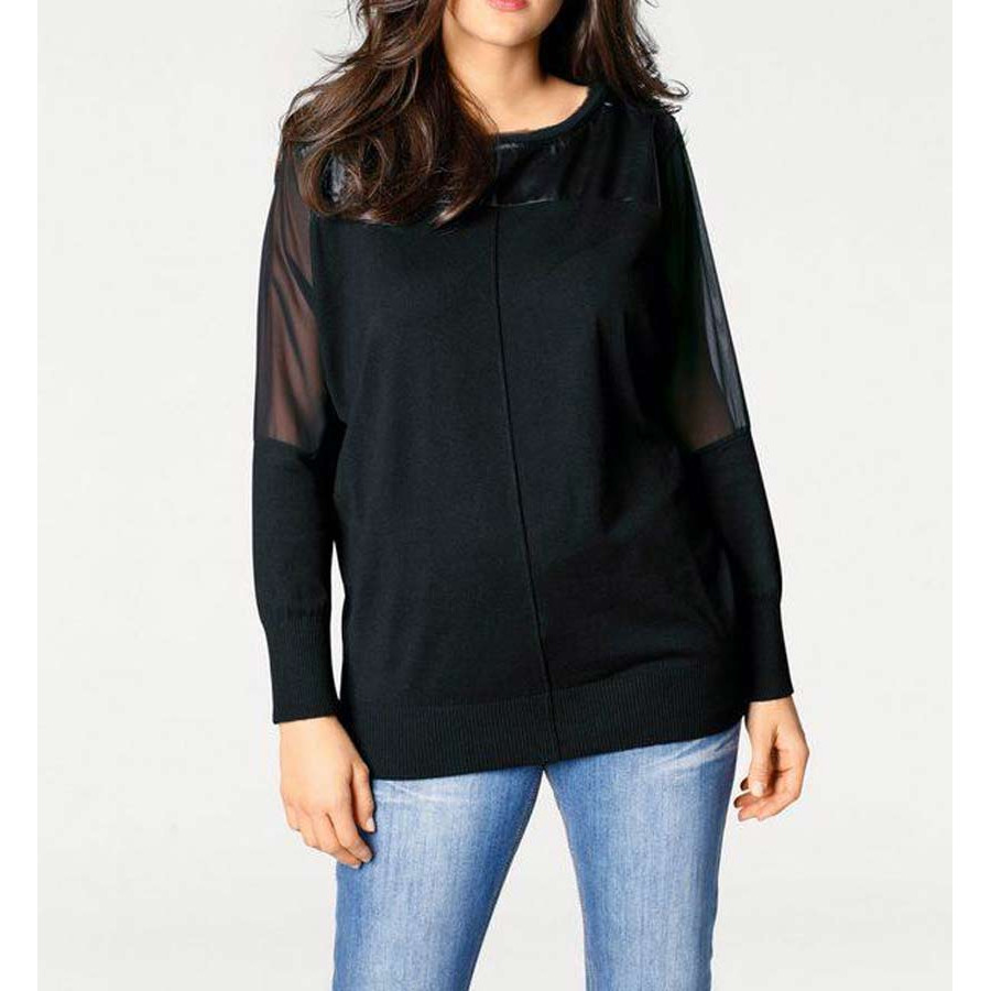 Designer-Patchshirt schwarz