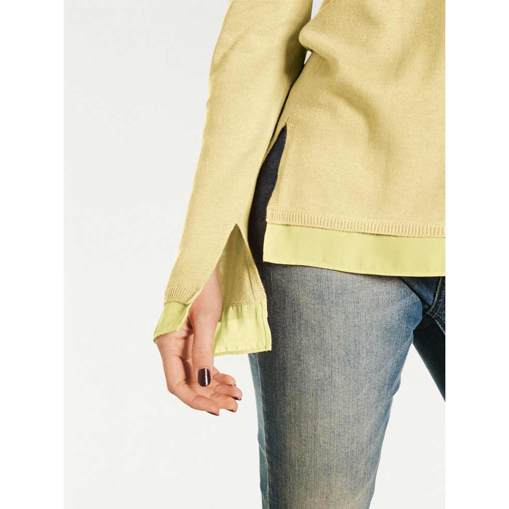 Designer-Pullover m. Chiffon lemon
