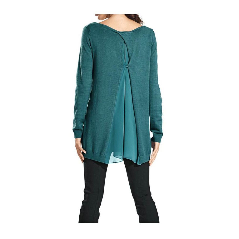 Pullover m. Chiffon petrol