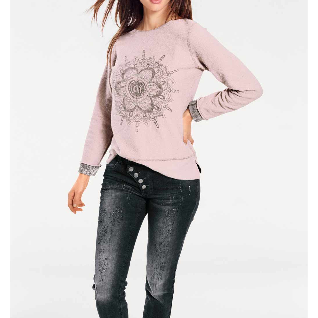 Wende-Sweatshirt mauve