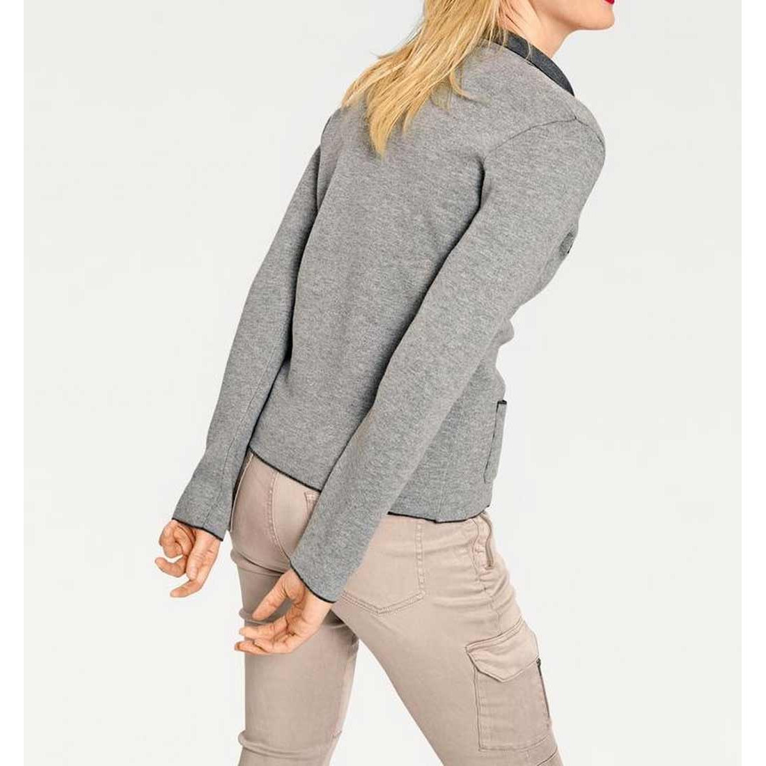Cardigan m. Patches grau