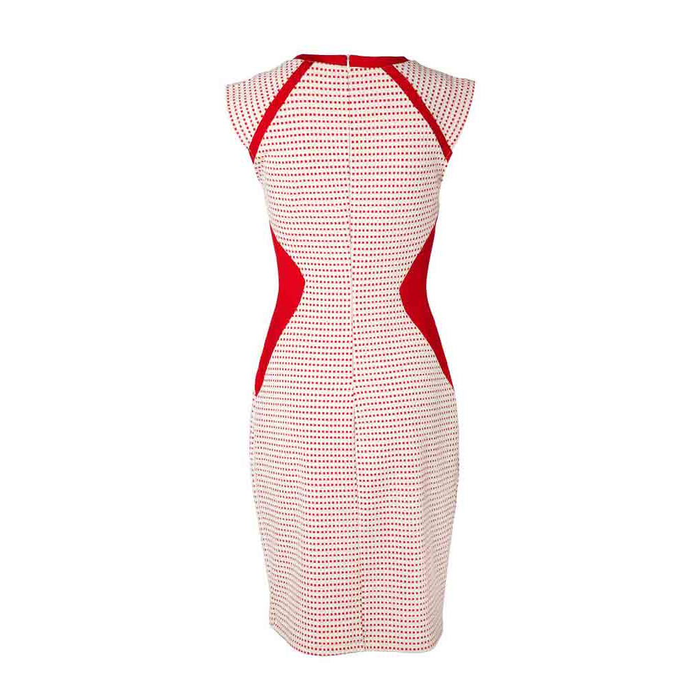 Kleid weiß-rot