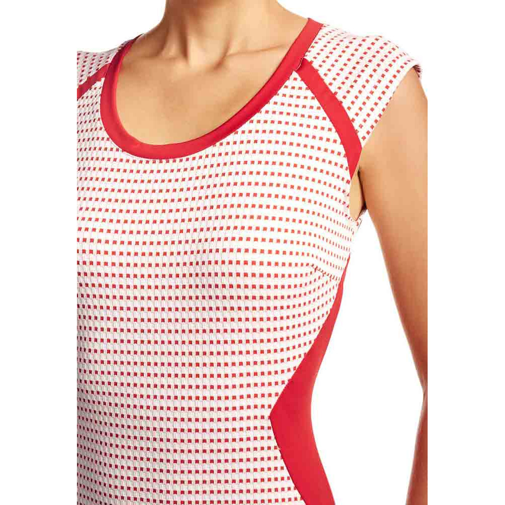 Kleid weiß-rot