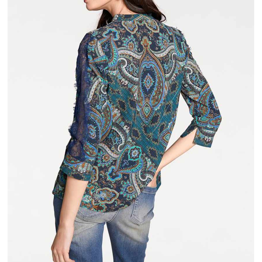Designer-Druckbluse bunt
