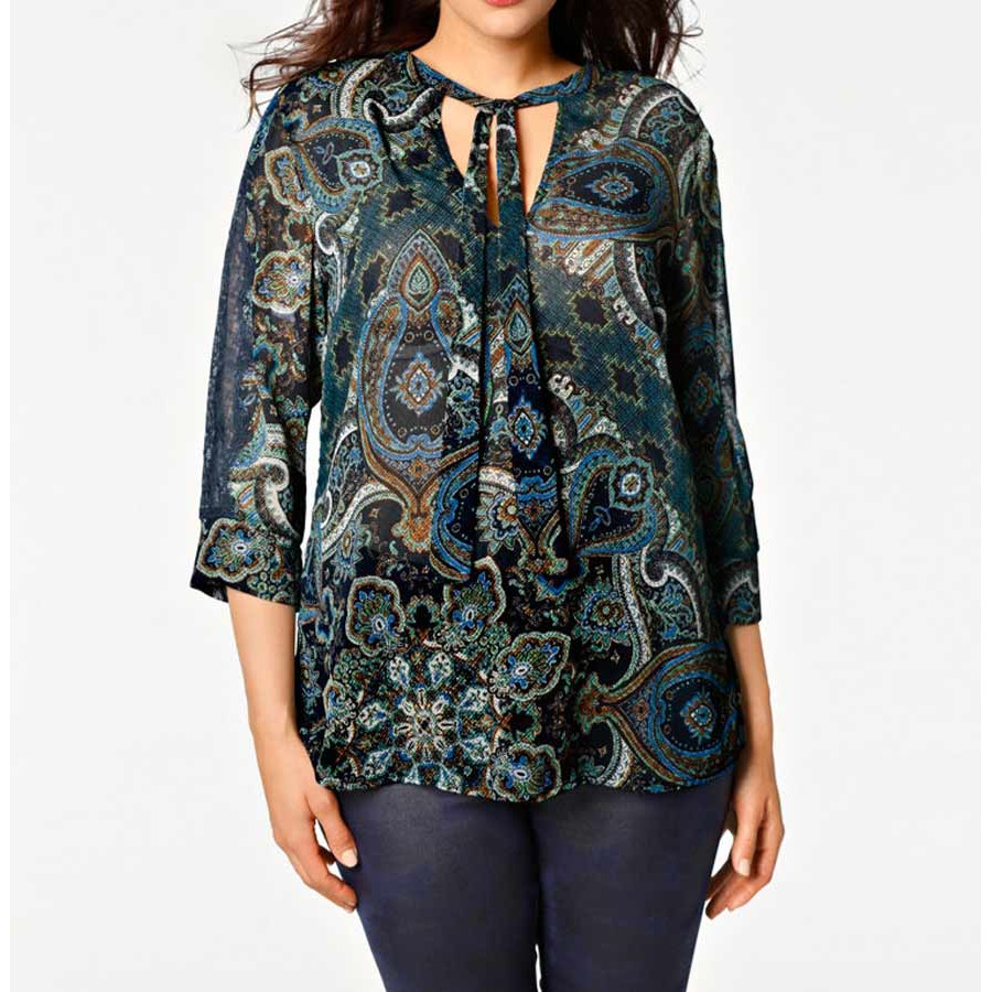 Designer-Druckbluse bunt