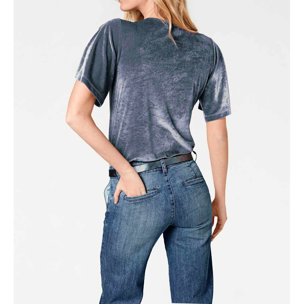 Designer-Samt-Body blau
