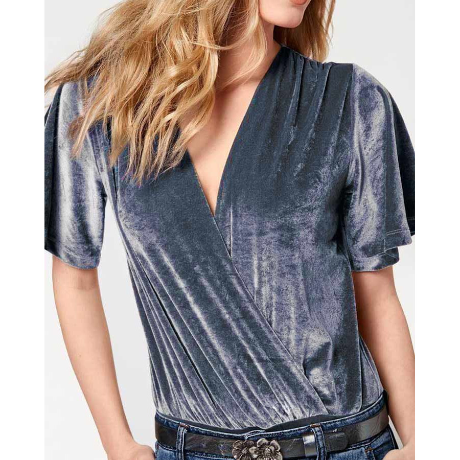 Designer-Samt-Body blau