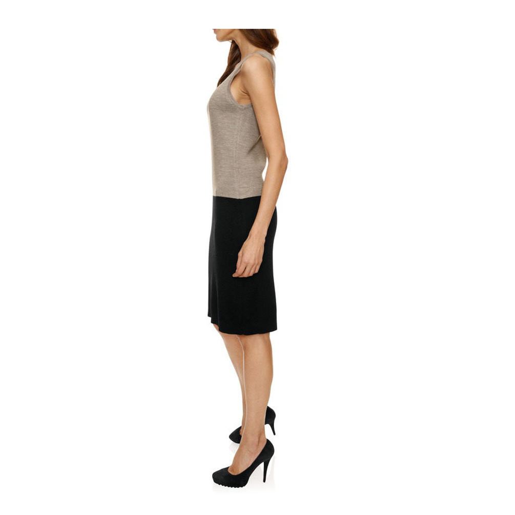 Strickkleid stein-schwarz