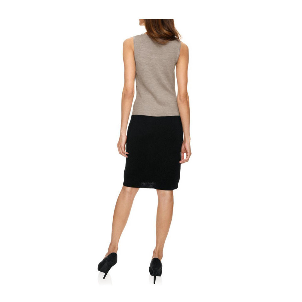 Strickkleid stein-schwarz
