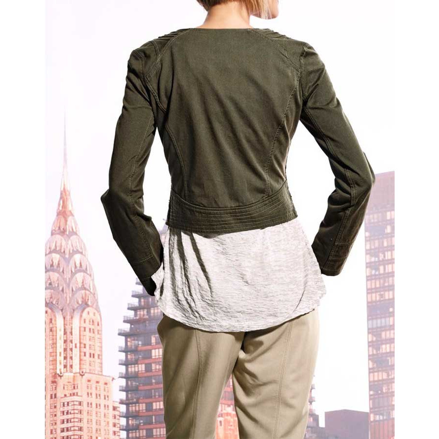 Bikerjacke m. Nieten oliv