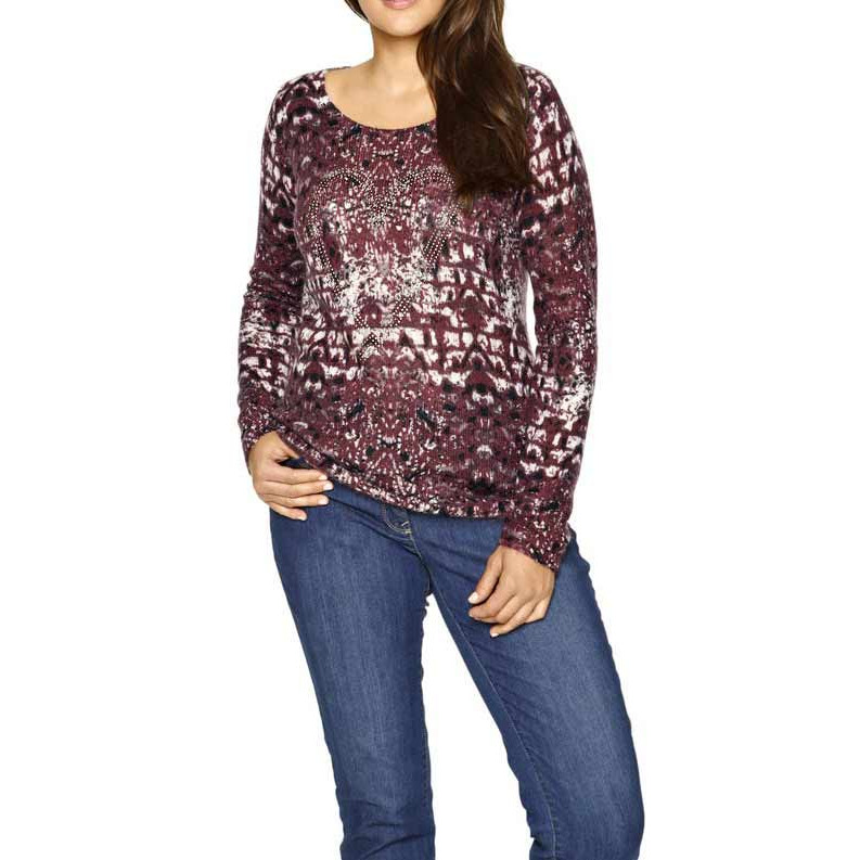 Pullover bordeaux m. Strass