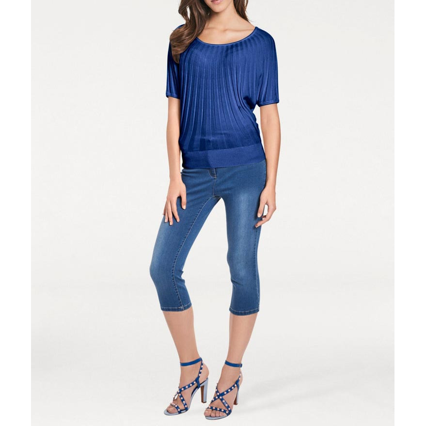 Designer-Fledermauspullover royalblau