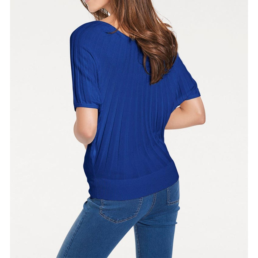 Designer-Fledermauspullover royalblau