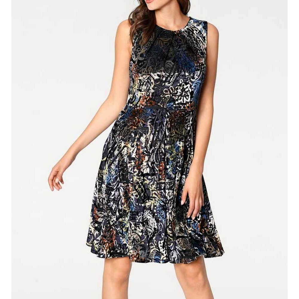 Designer-Ausbrennerkleid bunt