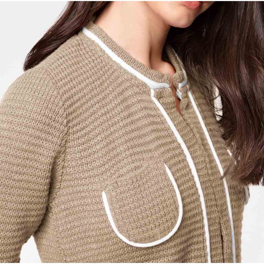 Designer-Cardigan sand-weiß