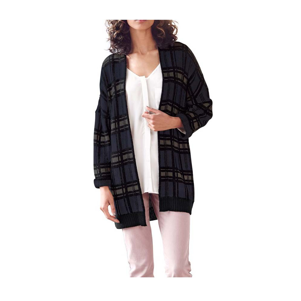 Strickjacke blau-grau-schwarz