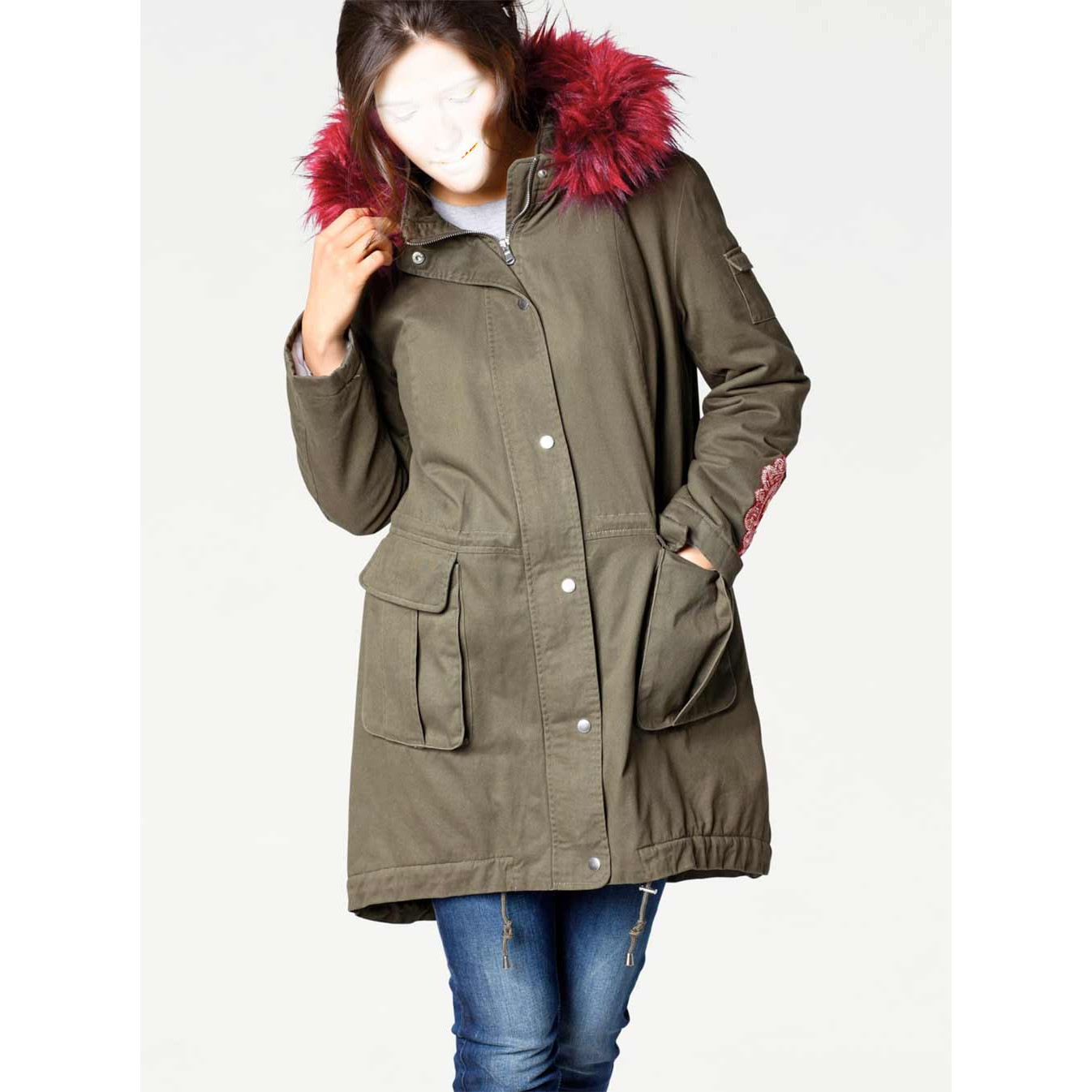 Parka m. Webpelz-Futter oliv