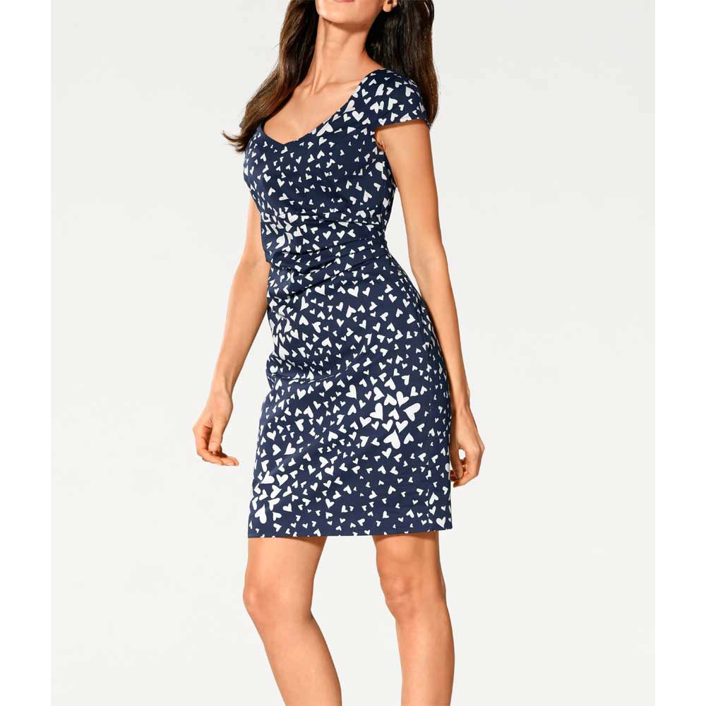 Designer-Optimizer-Kleid marine-weiß