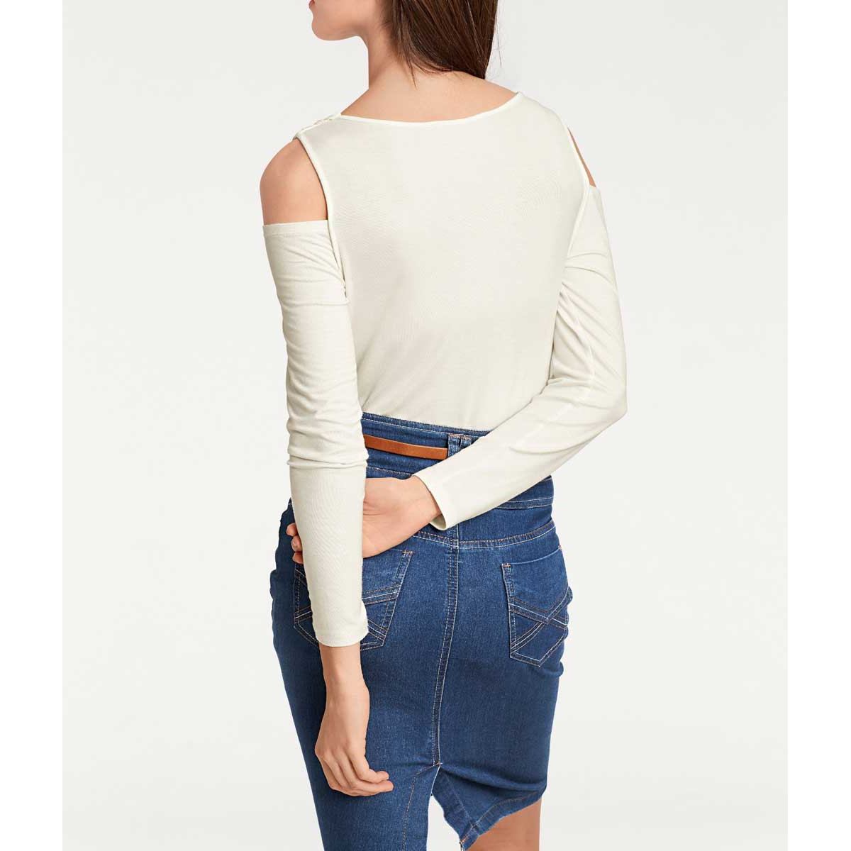 Designer-Wasserfallshirt ecru