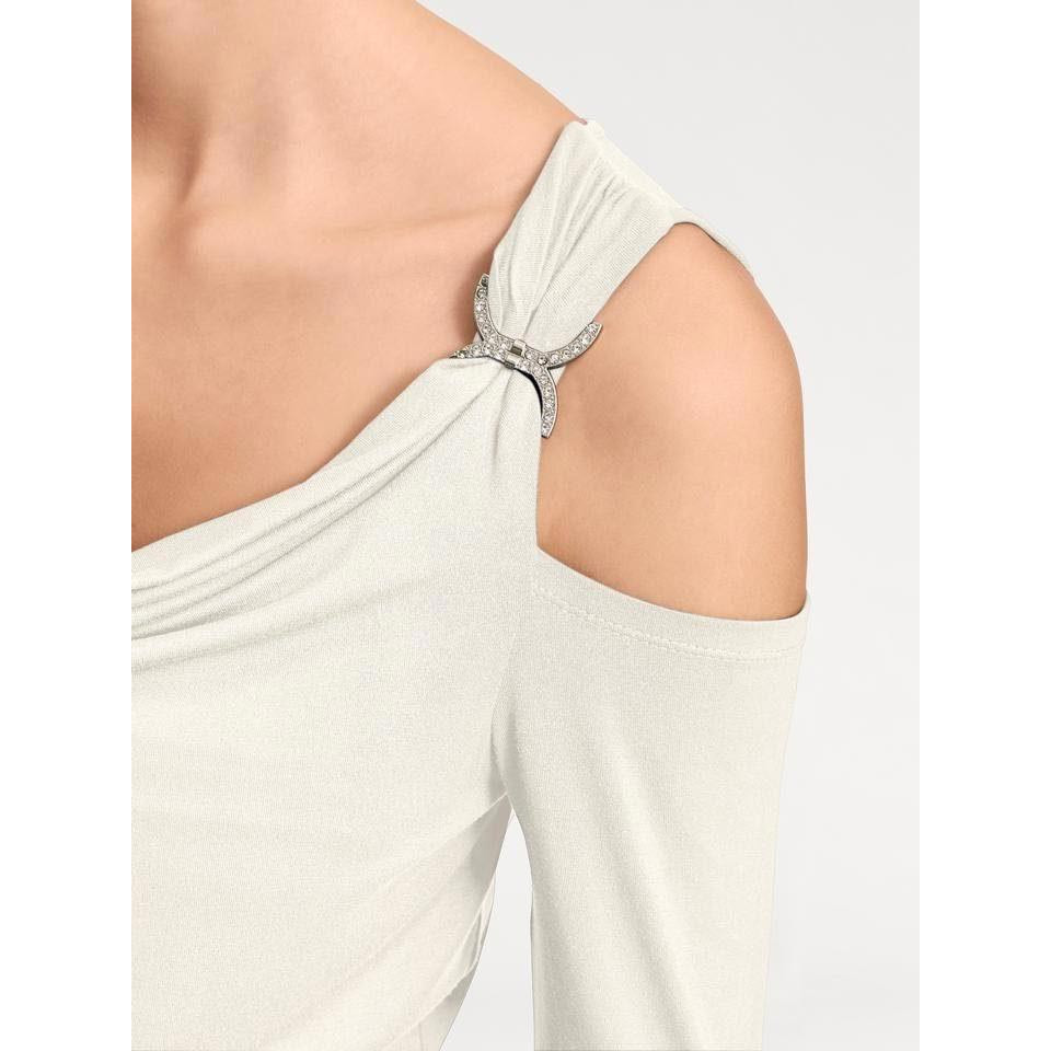 Designer-Wasserfallshirt ecru