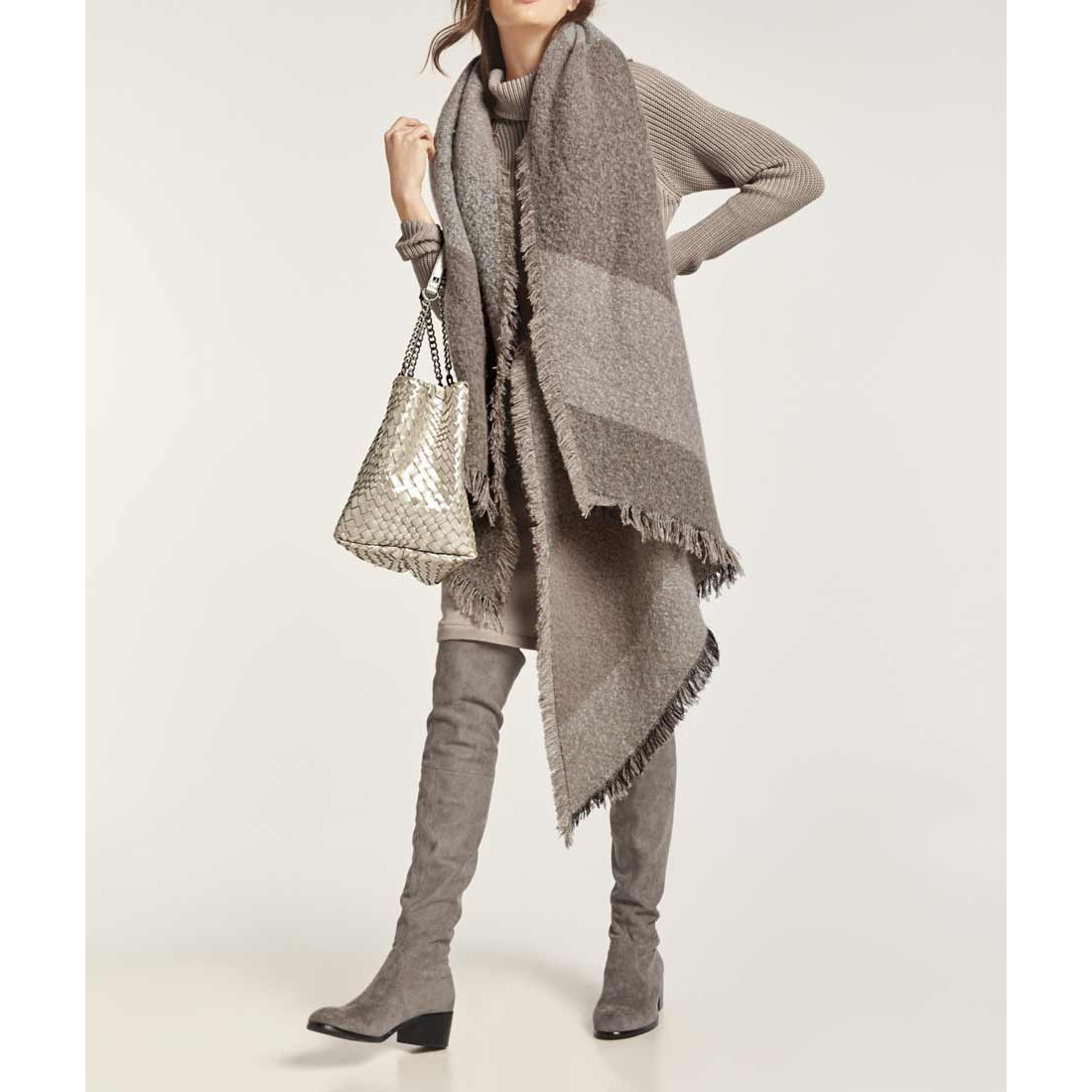 Two in one knit dress walnut