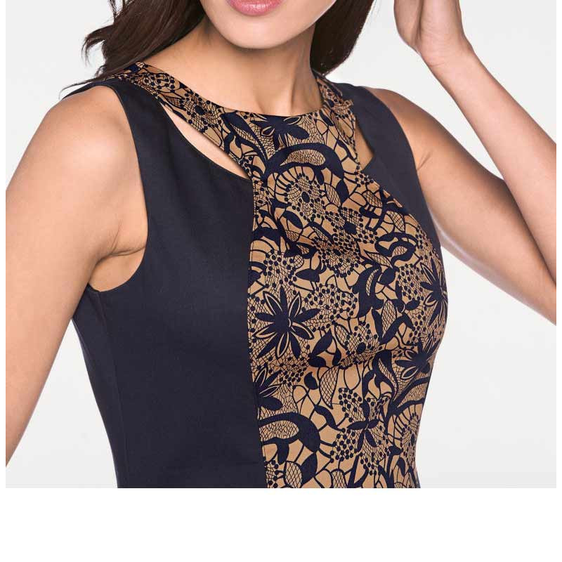 Designer-Optimizer-Kleid marine-camel