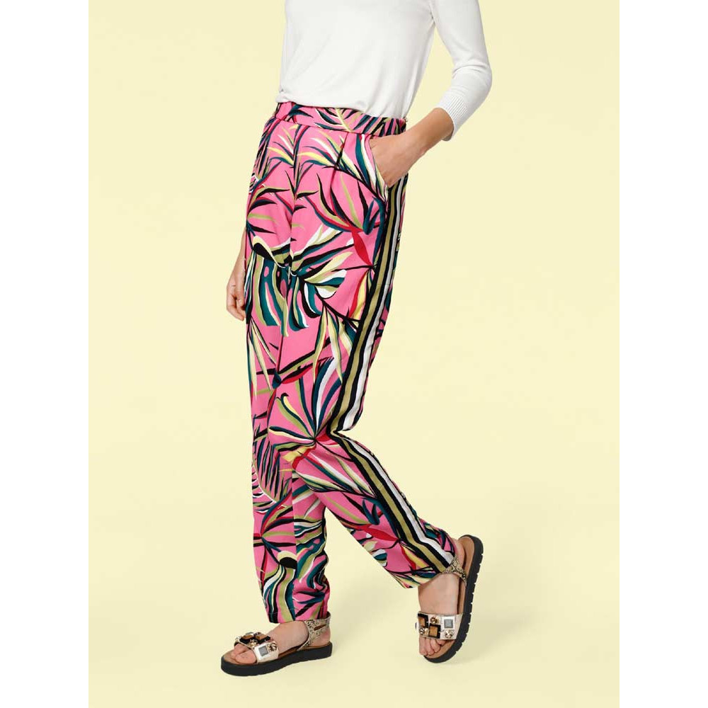 Designer-Druckhose pink-bunt