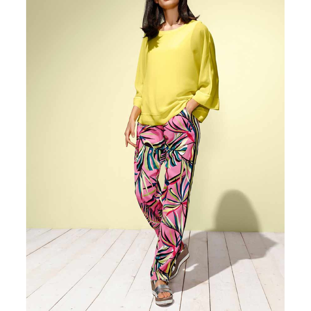 Designer-Druckhose pink-bunt
