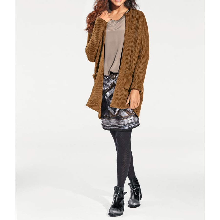 Longstrickjacke braun