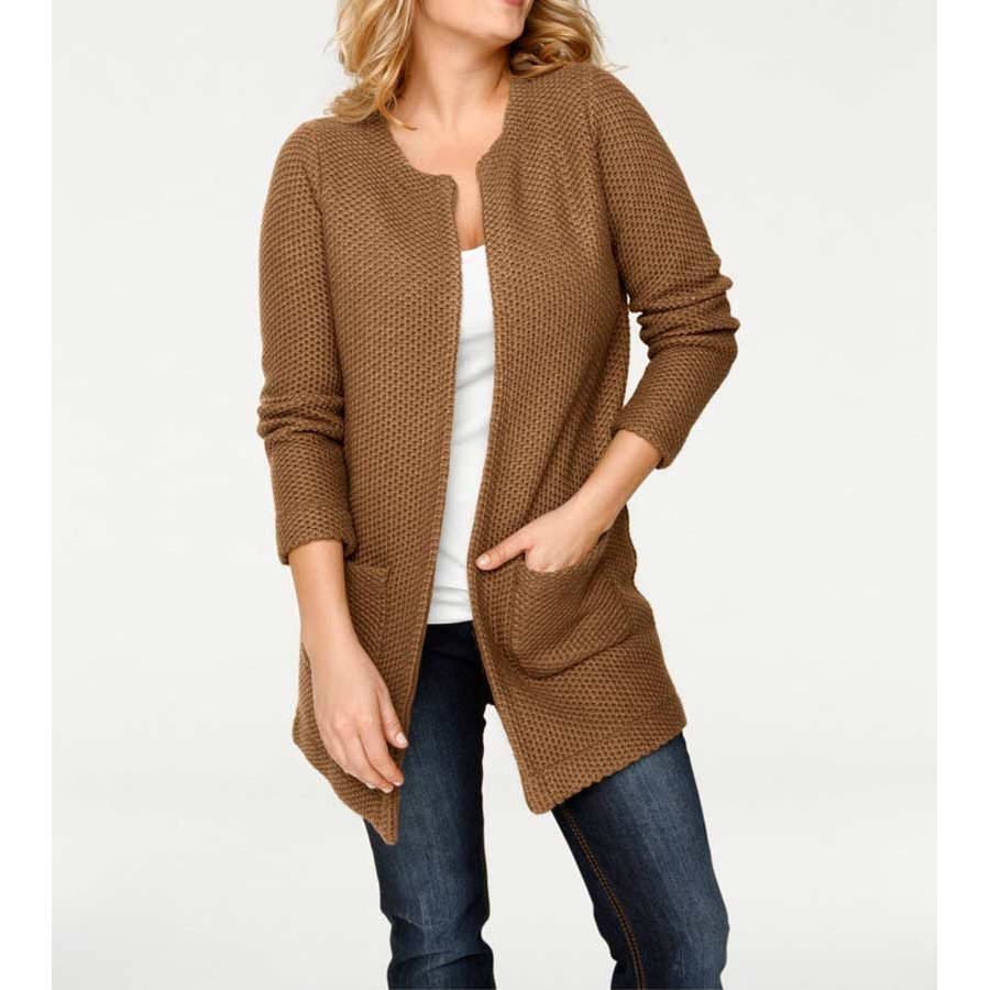 Longstrickjacke braun