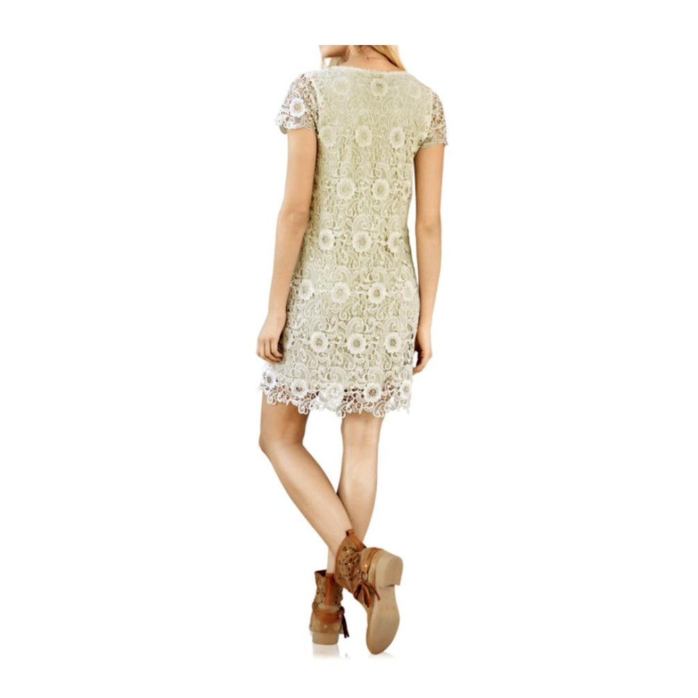 Designer-Spitzenkleid sand