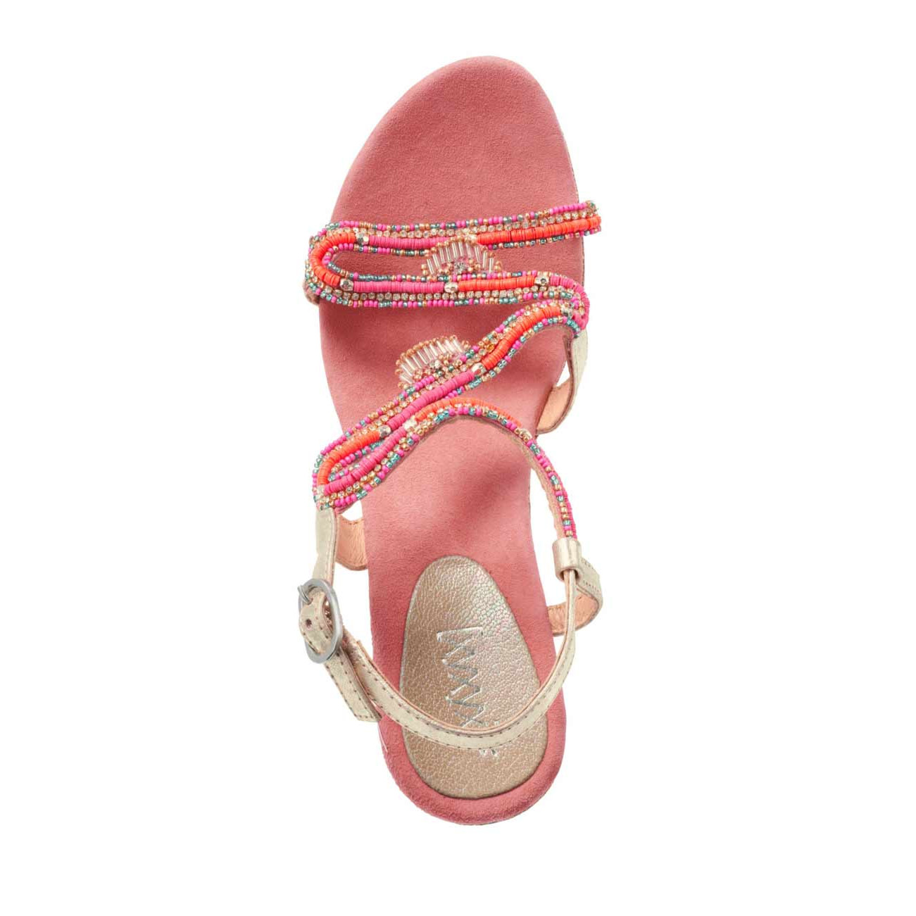 Marken-Keilsandalette koralle