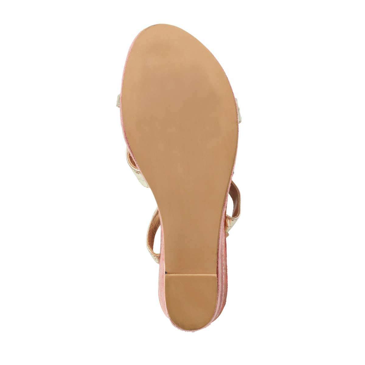 Marken-Keilsandalette koralle