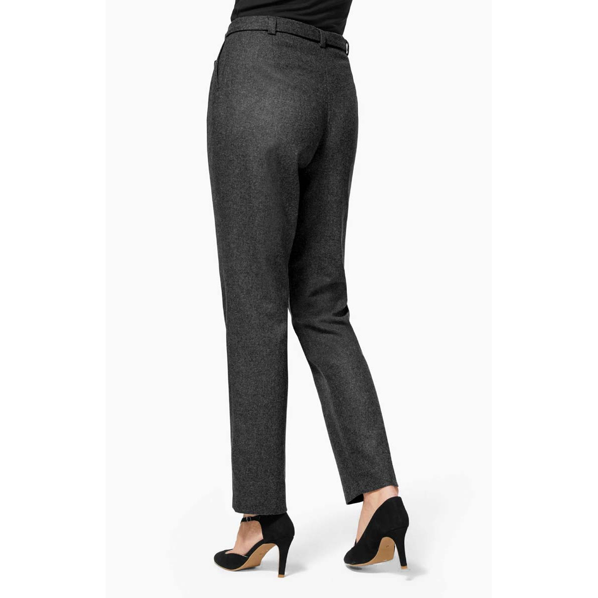 Designer-Hose m. Gürtel anthrazit-meliert