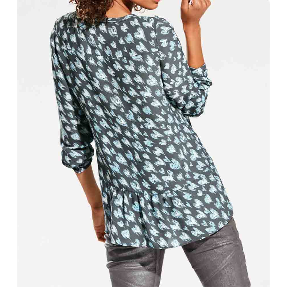 Druckbluse grau-mint