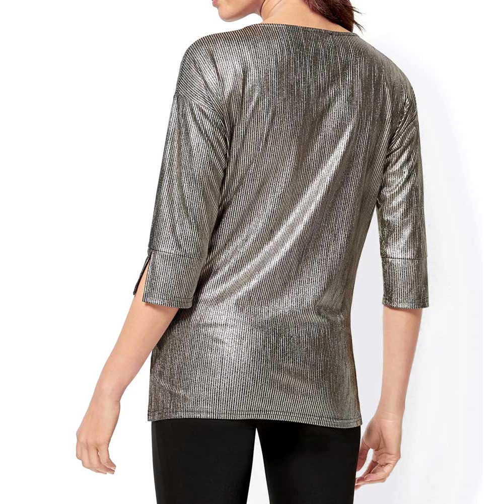 Jacquard-Shirt m. Bindebändern goldfarben