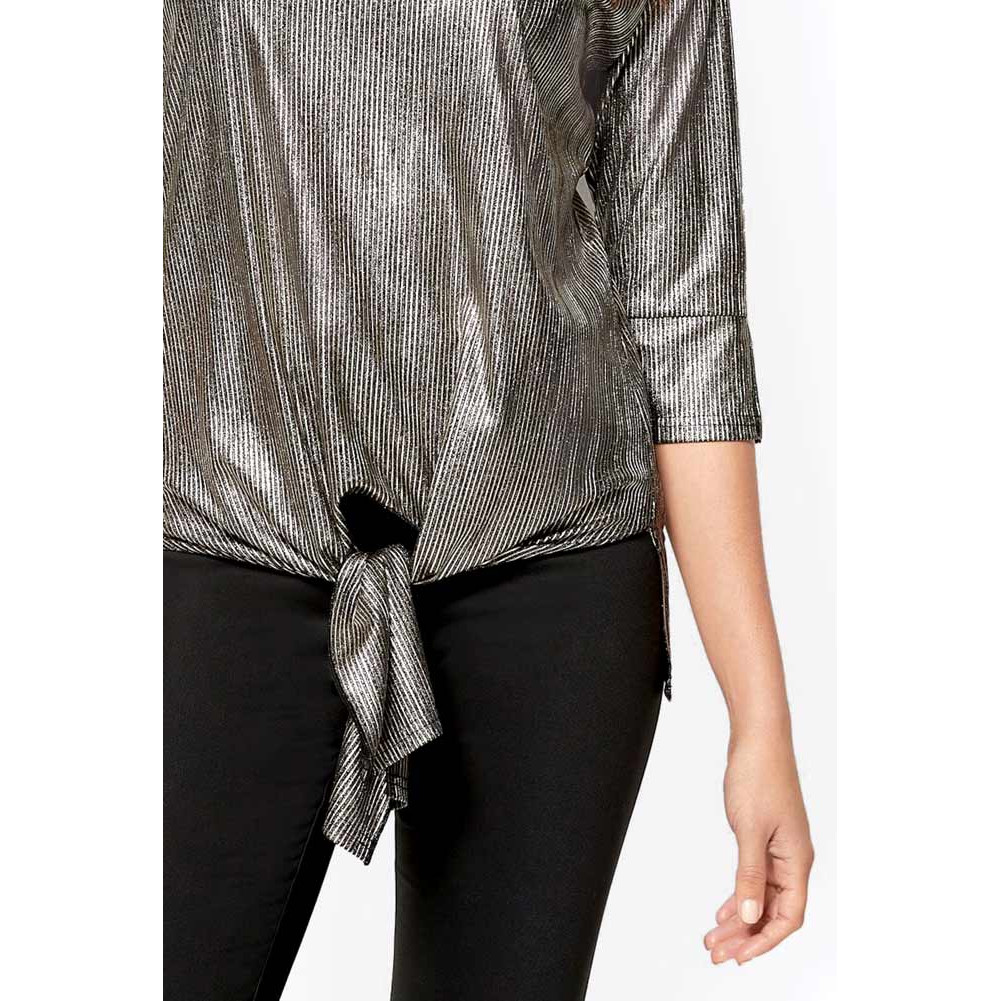 Jacquard-Shirt m. Bindebändern goldfarben