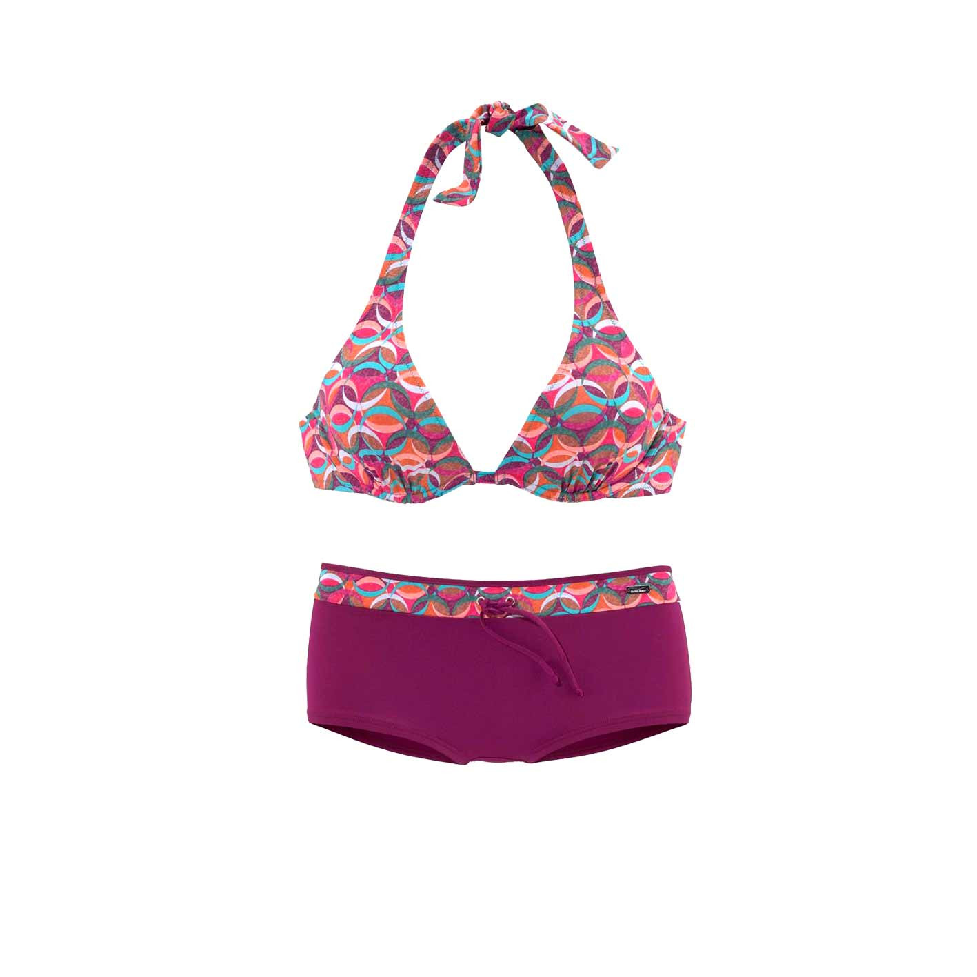 Marken-Bügel-Bikini bordeaux-bunt