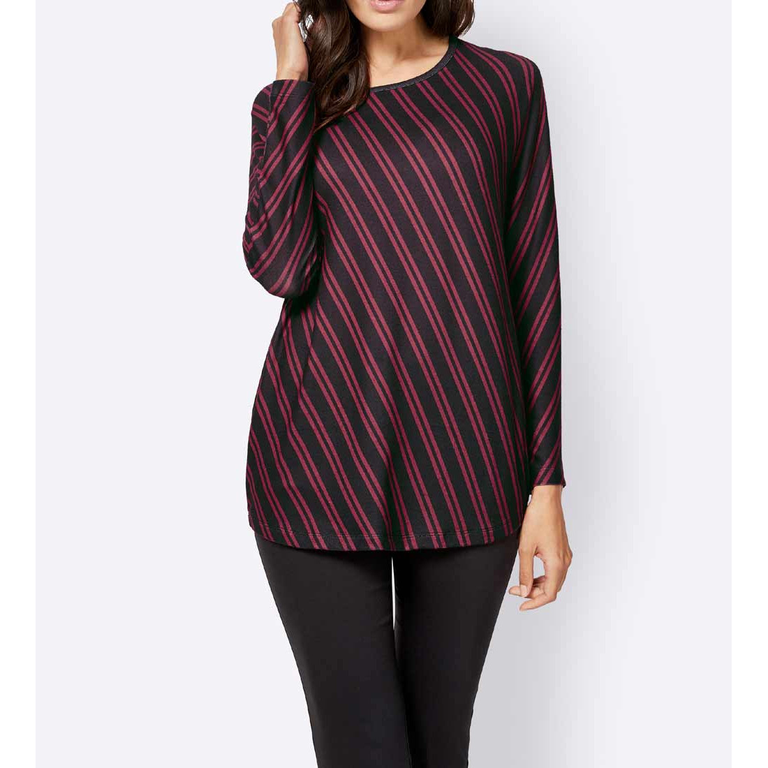 Shirt schwarz-rot-gestreift
