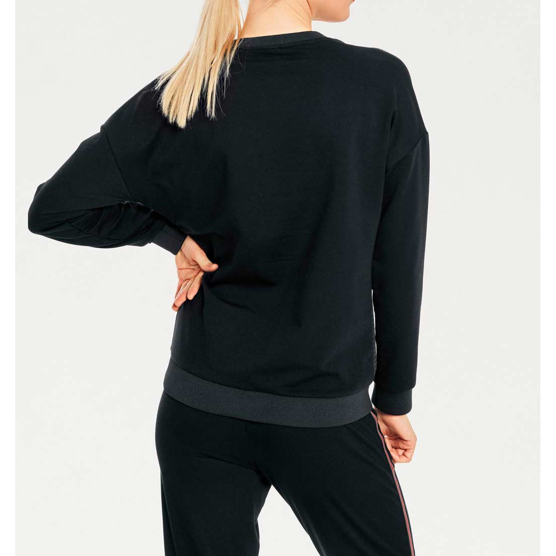 Sweatshirt mit Stickerei schwarz