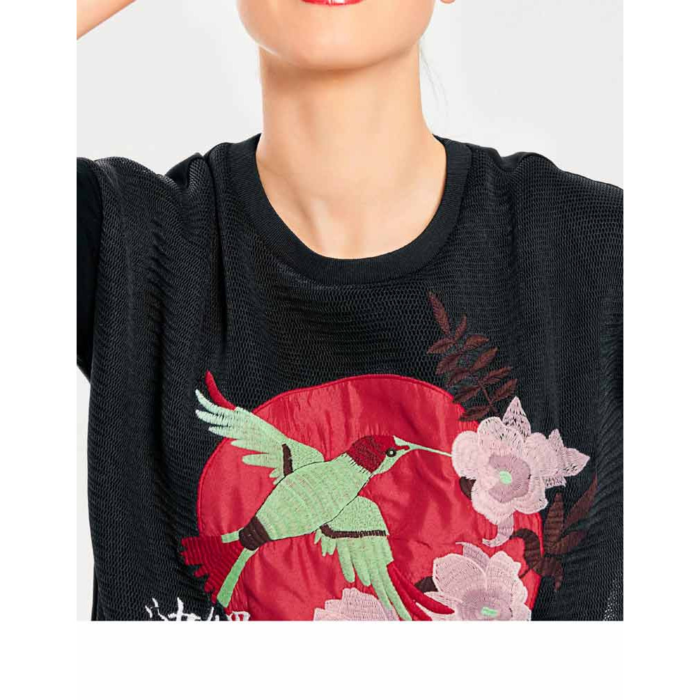 Sweatshirt mit Stickerei schwarz