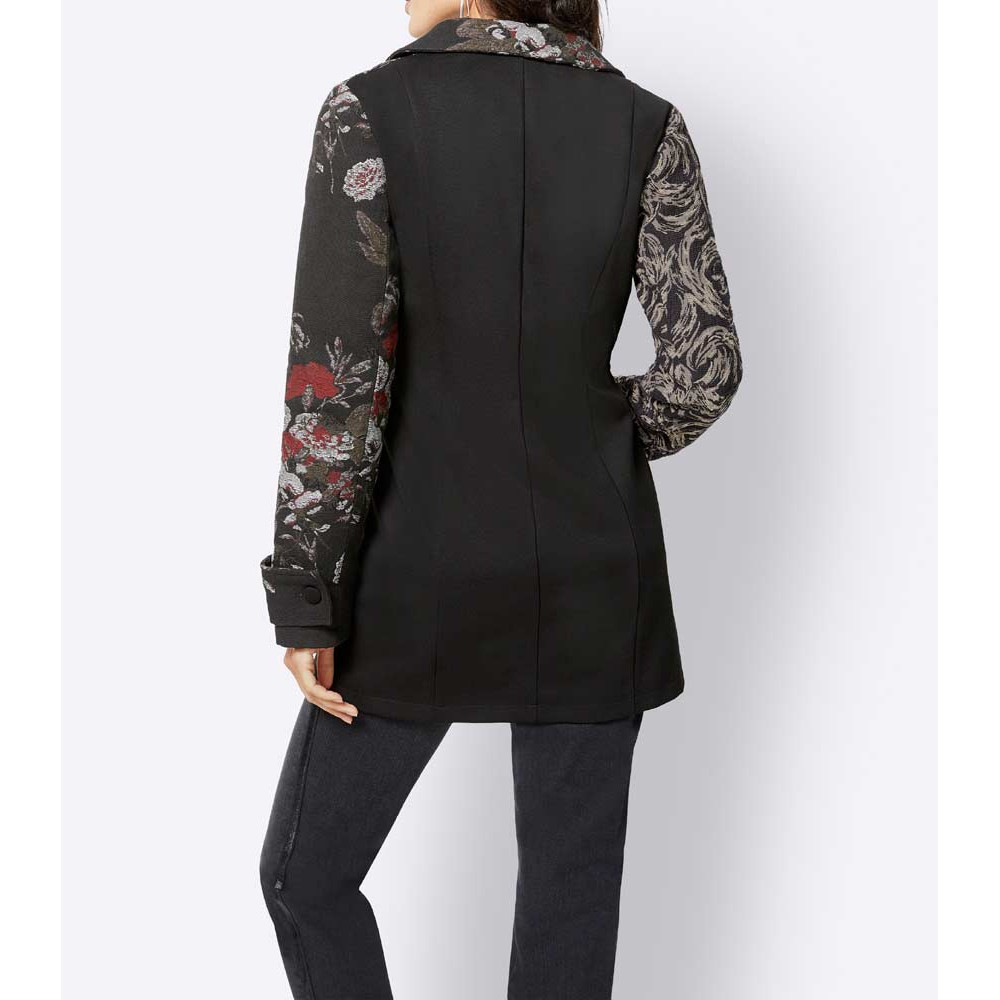 Patchwork-Longblazer schwarz-bunt
