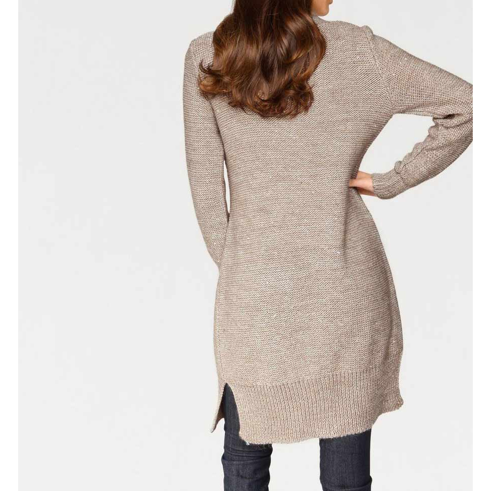 Longstrickjacke taupe