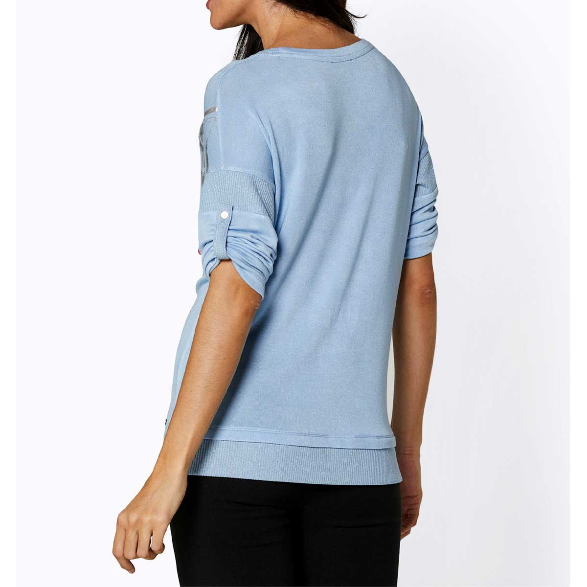 Modal-Shirt silber-hellblau